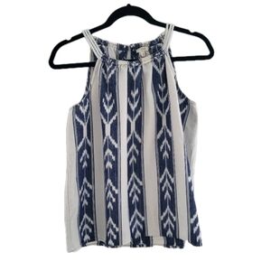 J.Crew Womens Blue & White Striped Sleeveless Halter Top Size 4 Cotton